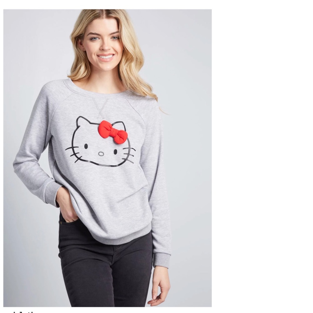 ModCloth‎ for Hello Kitty Bow and Go Graphic Sweatshirt Size Large Sanrio